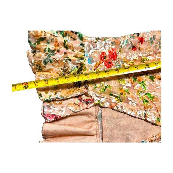 Hemant and Nandita womens dress XS Burnout Velvet one shoulder midi floral - Picture 7 of 9